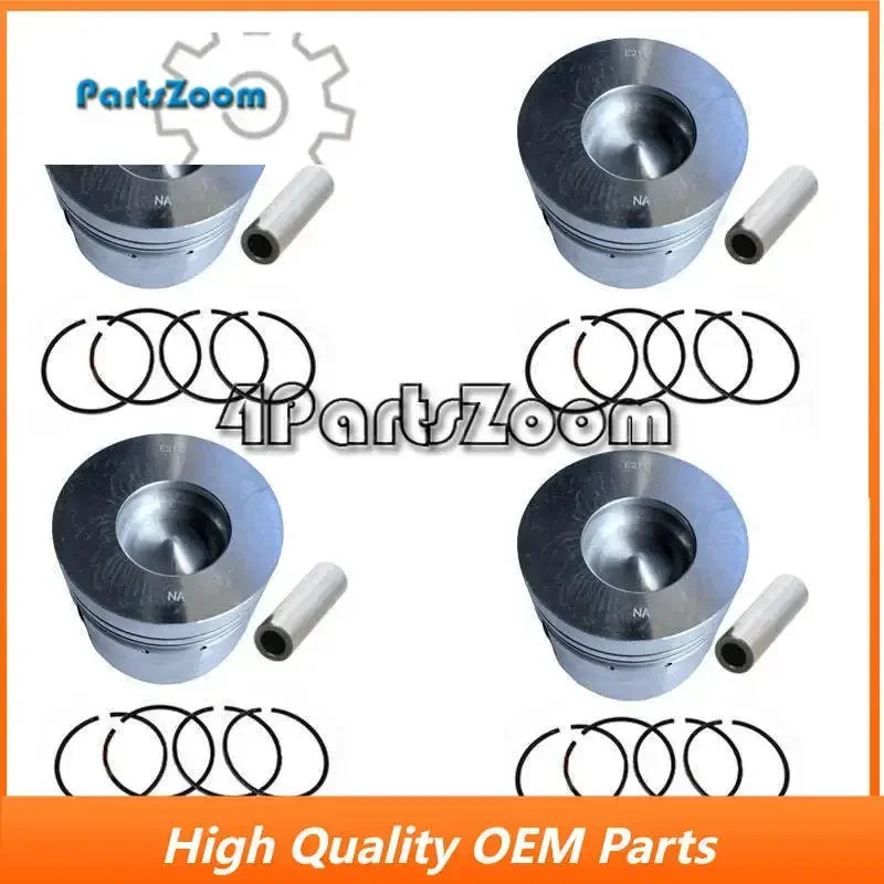 New 4 Sets Diesel engine piston 6204-31-2190 C6204312190 E2190 C6205312190 6205-31-2190 for excavat