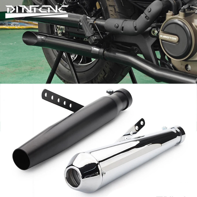 Universal Exhaust Muffler Retro Vintage Classic Electroplating Escap Moto Motorcycle Chrome for Caf