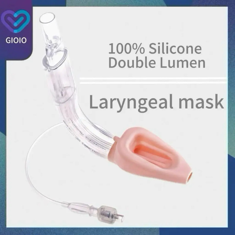 100% Disposable Silicone Double Tube Laryngeal Mask Airway Anesthesia Breathing