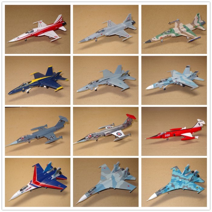Out of Print Car Model F-TOYS Performance Aircraft 2 1/144 Su 27/F18/F5/F104 Fighter ผลิตภัณฑ์กึ่งสํ