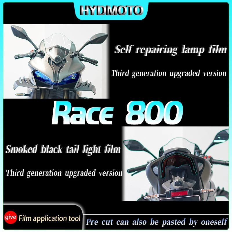 For QJMOTOR Race 800 Instrument film protective film headlight and tail light decal sticker modifie