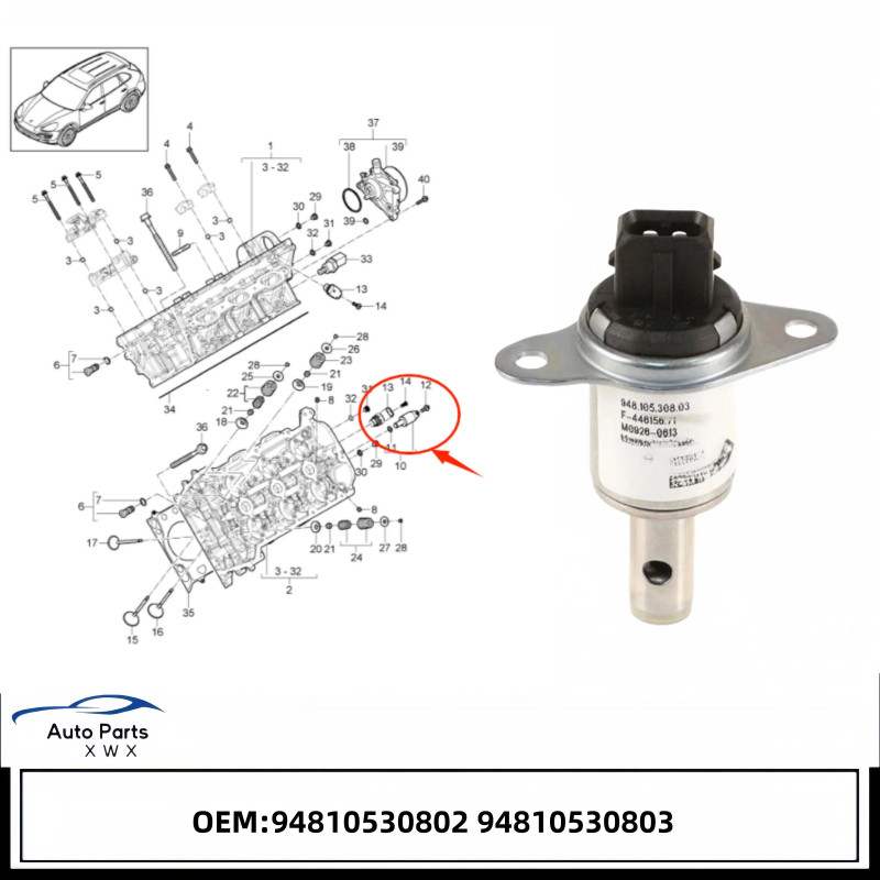 94810530803 Engine Timing Solenoid Valve for Porsche 92A Cayenne 970 Panamera 9PA1 Cayenne 95B Maca
