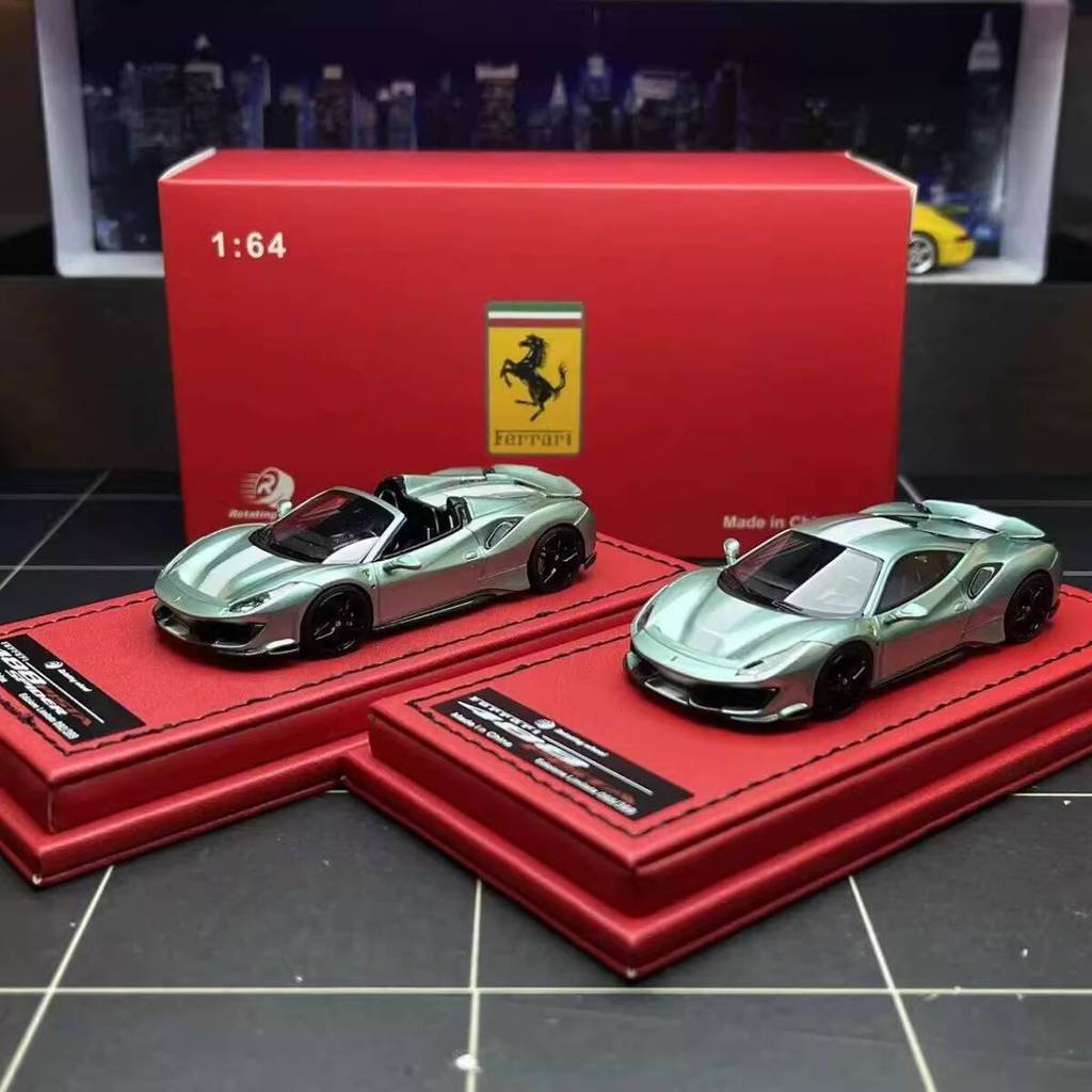 ล้อหมุน 1:64 Ferrari 488 PISTA Green Resin Limited Editionรถรุ่น