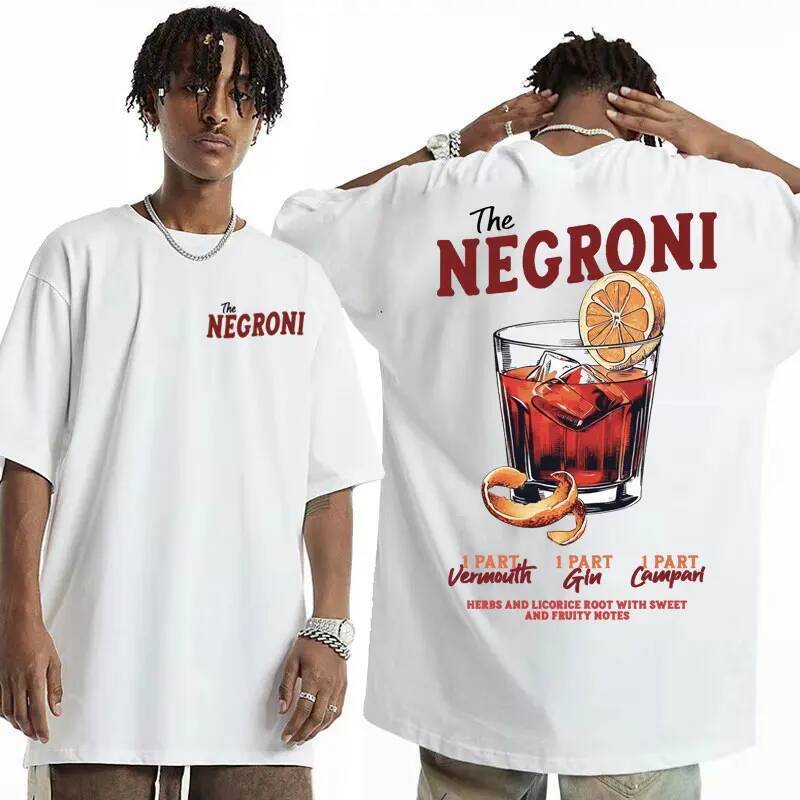 THE NEGRONI เสื้อยืด Unisex ธีมค็อกเทล สำหรับเป็นของขวัญและสวมใส่ในฤดูร้อน