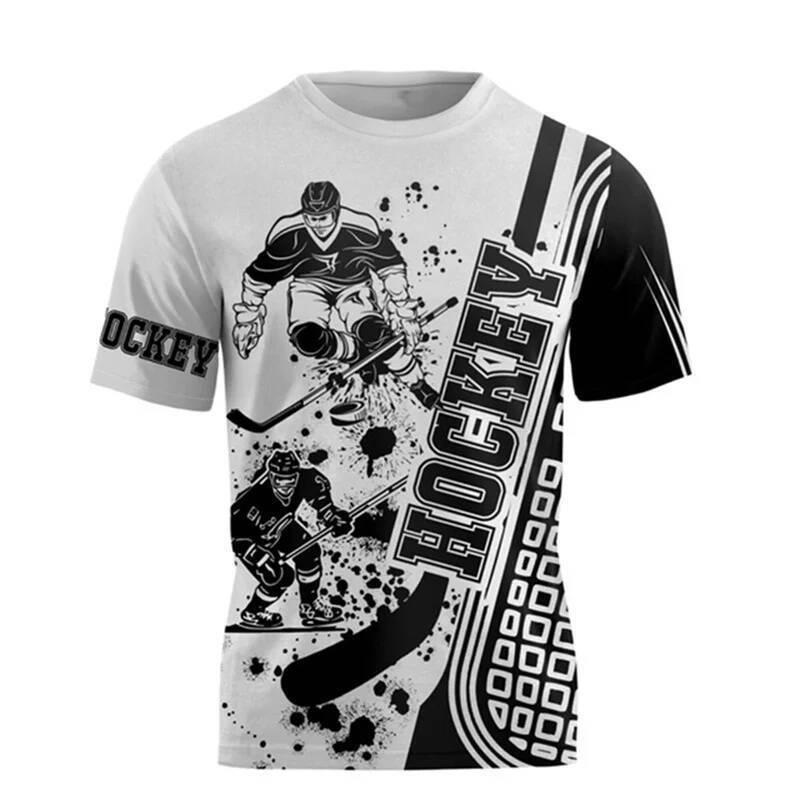 Canada Hockey กีฬาเสื้อยืดแฟชั่น 3D I Love Ice Hockey พิมพ์ T เสื้อสําหรับชายแขนสั้นเสื้อยืด Unisex 