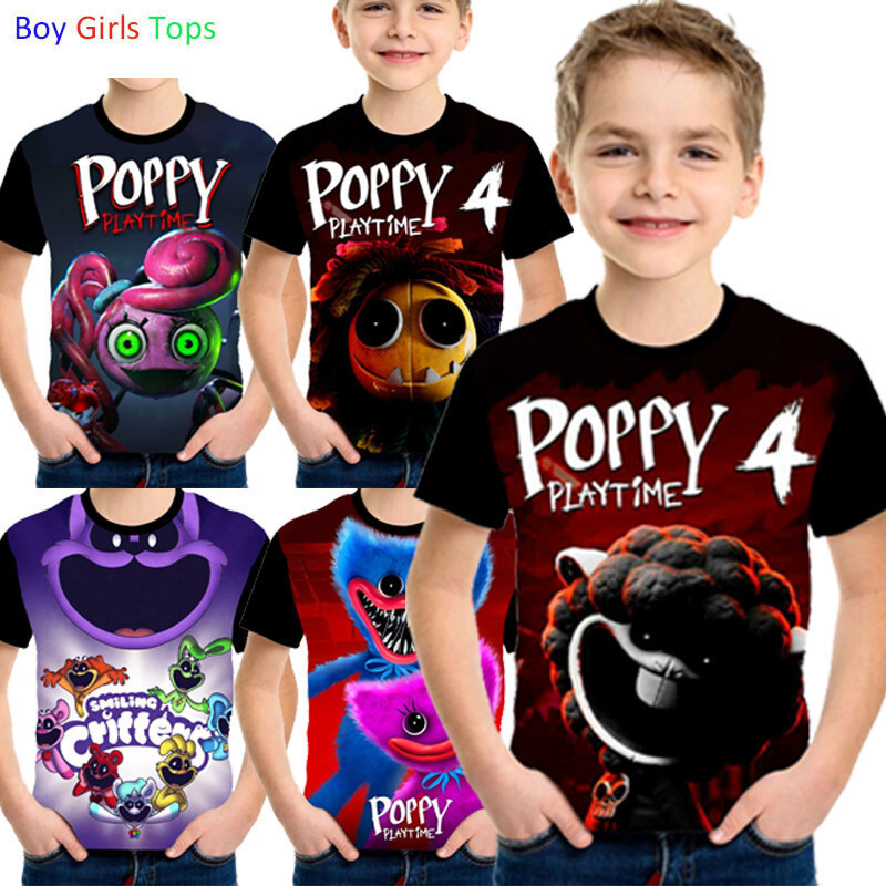 Poppy PLAYTIME เสื้อยืดแขนสั้น พิมพ์ลายเกมสยองขวัญ สำหรับแฟชั่นลำลอง