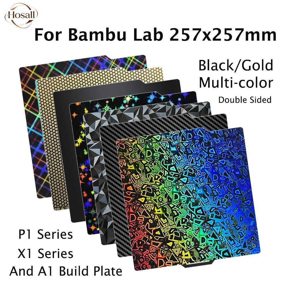 สําหรับBambu Labสร้างแผ่นX1 X1E P1P P1S A1 อุปกรณ์เสริมคาร์บอนเรียบรังผึ้งพื้นผิวX1CอัพเกรดBambulabช