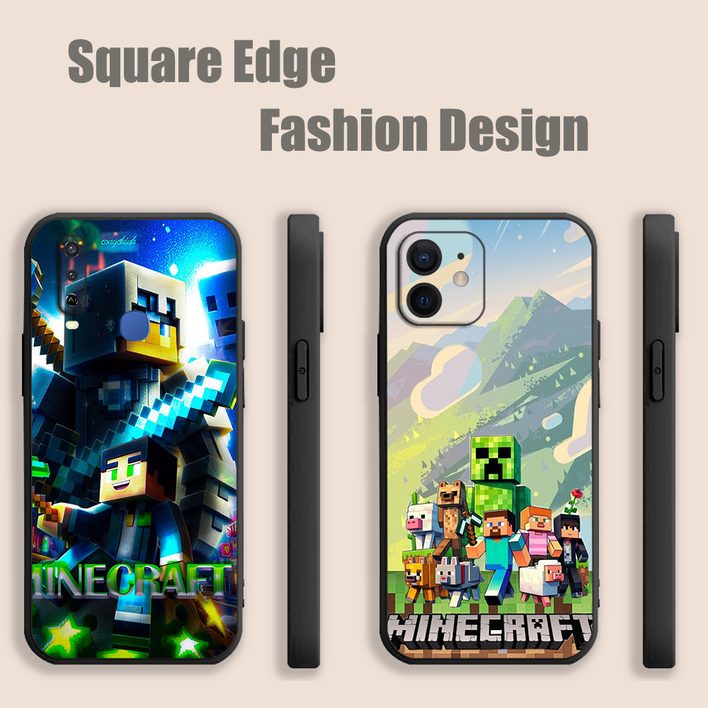 ปลอกสําหรับ Vivo Y01 Y55 X80 Pro Y02s Y16 Y02A Y36 เกม Minecraft Samuel 8 DJA05 เคสโทรศัพท์ขอบสี่เหล