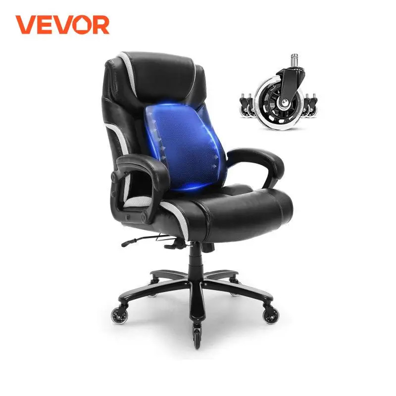 VEVOR Heavy Duty Executive Office Chair with Cutting-edge Adjustable Lumbar Support High Back PU Le