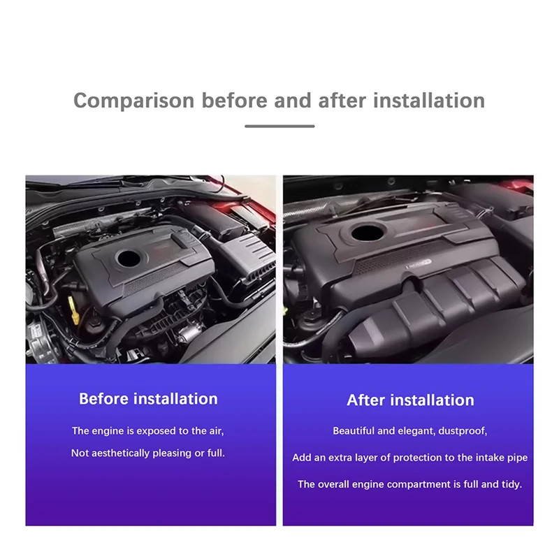 AASS-Car High-Power Engine Cover Plate Dust Cover Guard For VW Golf R32 2.0 TFSI 1.8 TFSI, 06K 103