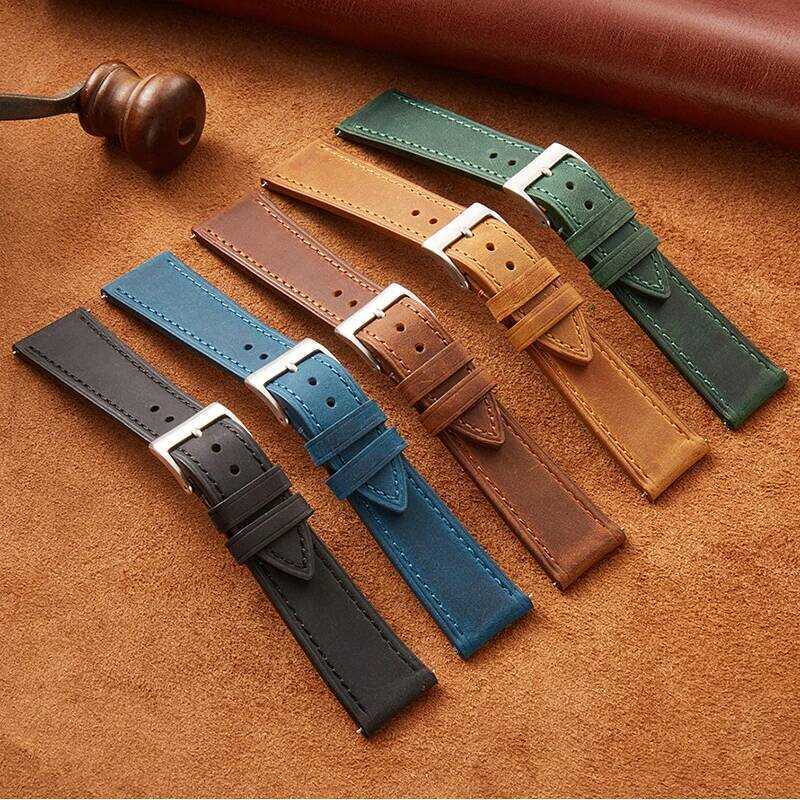 C Vintage Watch Strap Quick Release 18Mm 1Mm 20Mm 21Mm 22Mm Cowhide Watchband Smart Watch Strap Acc