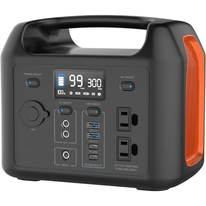 for R300 Portable Power Station, 299Wh Battery Backup with 300W Pure Sine Wave AC Peak 500W, Car Ou