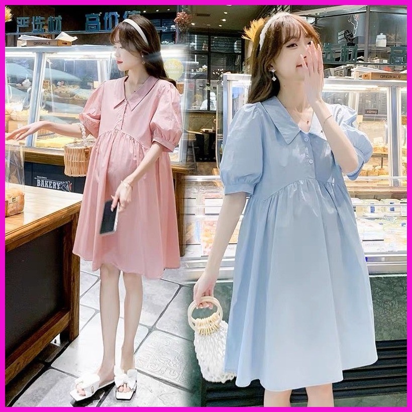 4XL ชุดคลุมท้อง,แขนสั้นยาวปานกลาง,หลวม,เย็บปักถักร้อย,แต่งตัว,ชุดคลุมท้องแฟชั่นน่ารัก