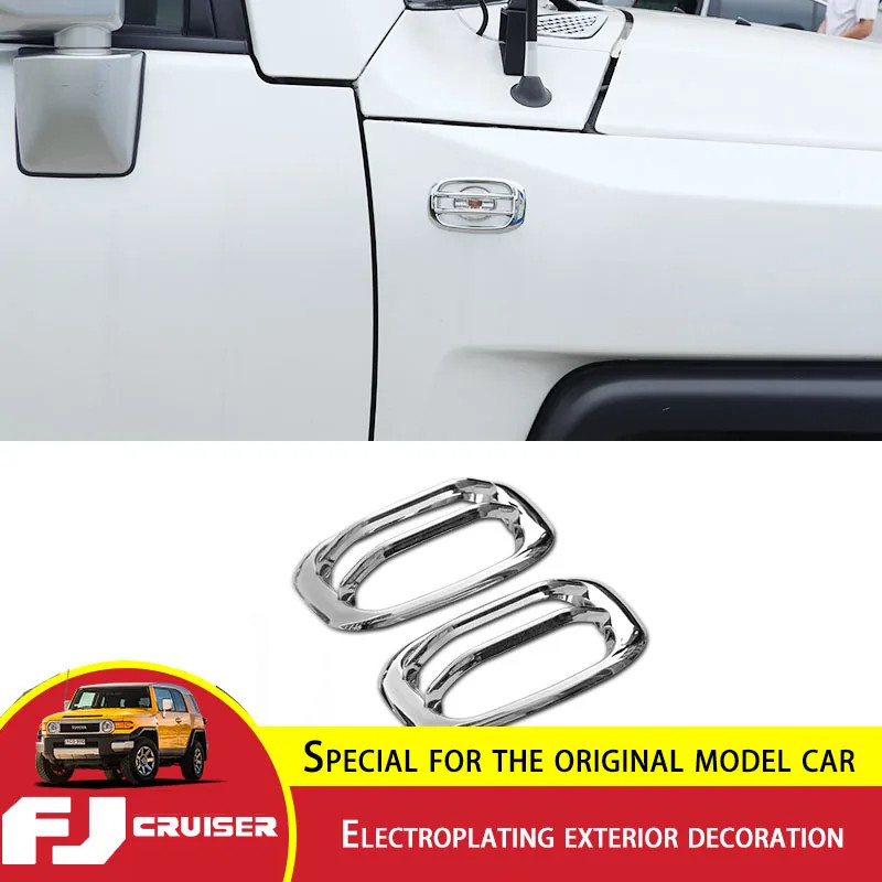 For Toyota FJ Cruiser Fender Lamp Cover ABS Chromium Styling FJ Cruiser Side Light Frame Electropla