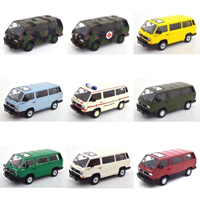 พร้อมสต็อก KK 1/18 Volkswagen Bus VW Bus T3 Magnum Syncro Alloy Car Model Collection