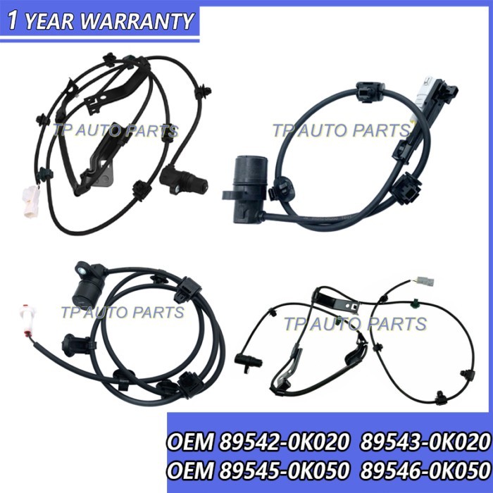 4 Pieces For Set ABS Wheel Speed Sensor OEM 89542-0K020 89543-0K020 89545-0K050 89546-0K050 Compati