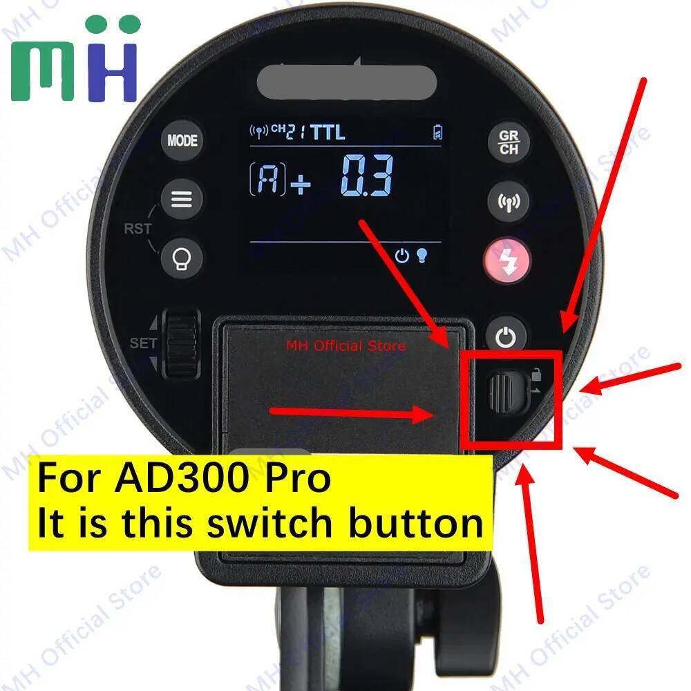 ใหม่สําหรับ Godox AD300Pro AD300 Pro ล็อคสวิตช์สลับปุ่มล็อคแฟลช Strobe Light SPEEDLIGHT