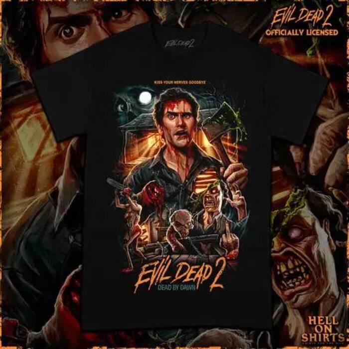 EVIL DEAD 2 "KISS GOODBYE" เสื้อยืดแขนสั้น