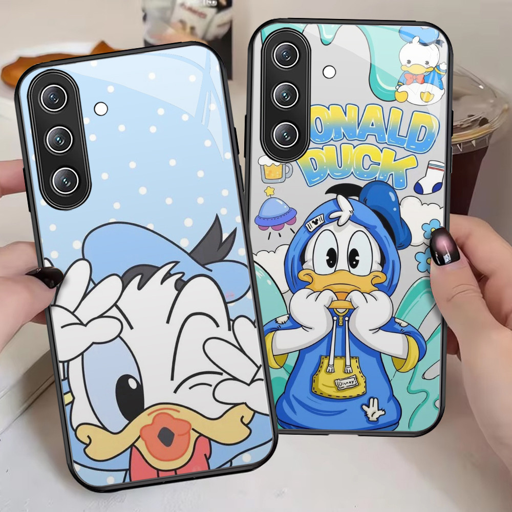 G-76 Donald Duck HD Glass Casing สําหรับ Samsung A56 M17 A17 A16 A24 A14 A05S A04S A15 5G กรณี