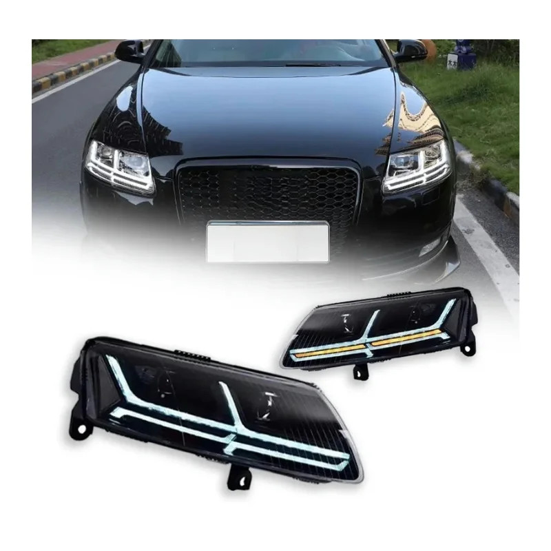 A6 Headlights For Audi 2005-2011 A6 C5 C6 LED Headlight Dynamic Signal Animation DRL Xenon Head Lam