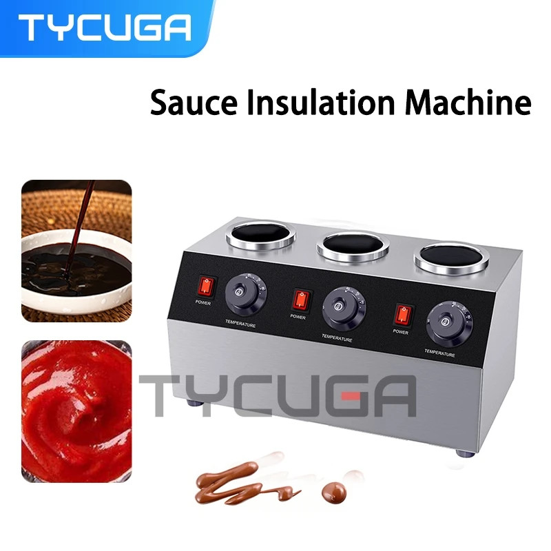 Sauce Warmer Commercial Electric Soy Jam Heater Multiple Bottles Chocolate Cheese Sauce Heating War