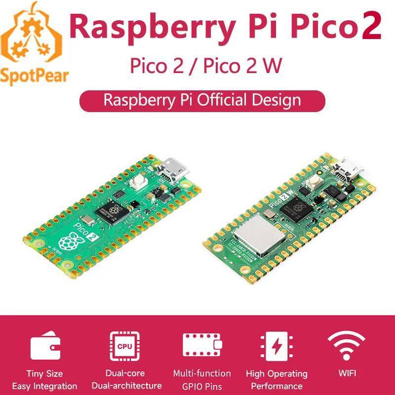 Raspberry Pi Pico 2 RP2350 Pico2 อุปกรณ์เสริม Pico2W 2 W ARM Cortex-M33 และ RISC-V Hazard3 520KByte 