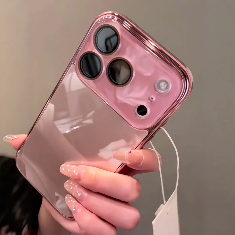 สําหรับOPPO A78 A54 A79 A98 A96 A95 A74 A76 A53 A55 A58 A93 A94 ใหม่หรูหรากระจกนิรภัยGlossyกรณีชุบโลหะสีกันกระแทกฝาครอบโทรศัพท์