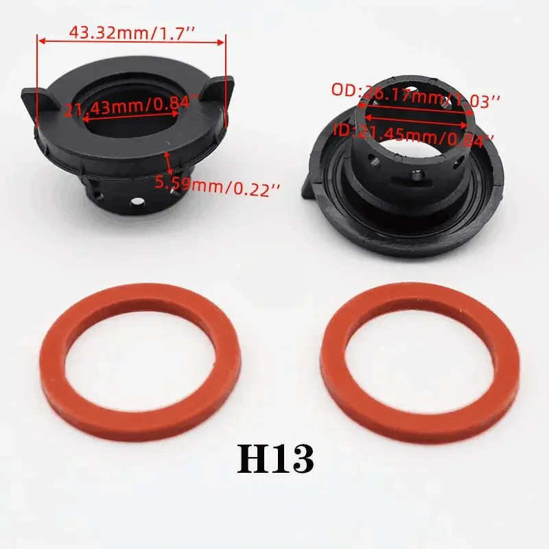 2Pcs H13 Car LED Headlight Bulb Adapter Holder Base Sockets Headlamp Retainers LED Headlight Bulb a