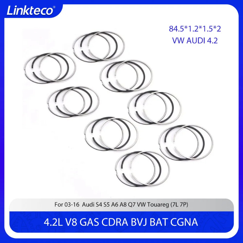 Engine 84.50 mm Piston Ring Set Fit 4.2 L T V8 GAS CDRA BVJ For 03-16 4.2L AUDI A6 A8 Q7 S4 S5 VW T