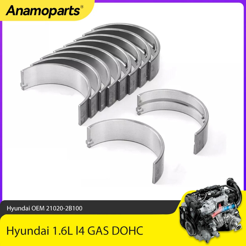 Engine Parts Crankshaft Main Bearing Set STD Fit 1.6 L For Hyundai Kia 1.6L l4 GAS DOHC G4FD/ G4FC