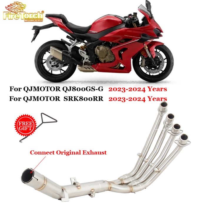 Slip On For QJMOTOR QJ800GS-G QJ 800 GS-G SRK800RR 2023 2024 Motorcycle Exhaust Escape Front Link P