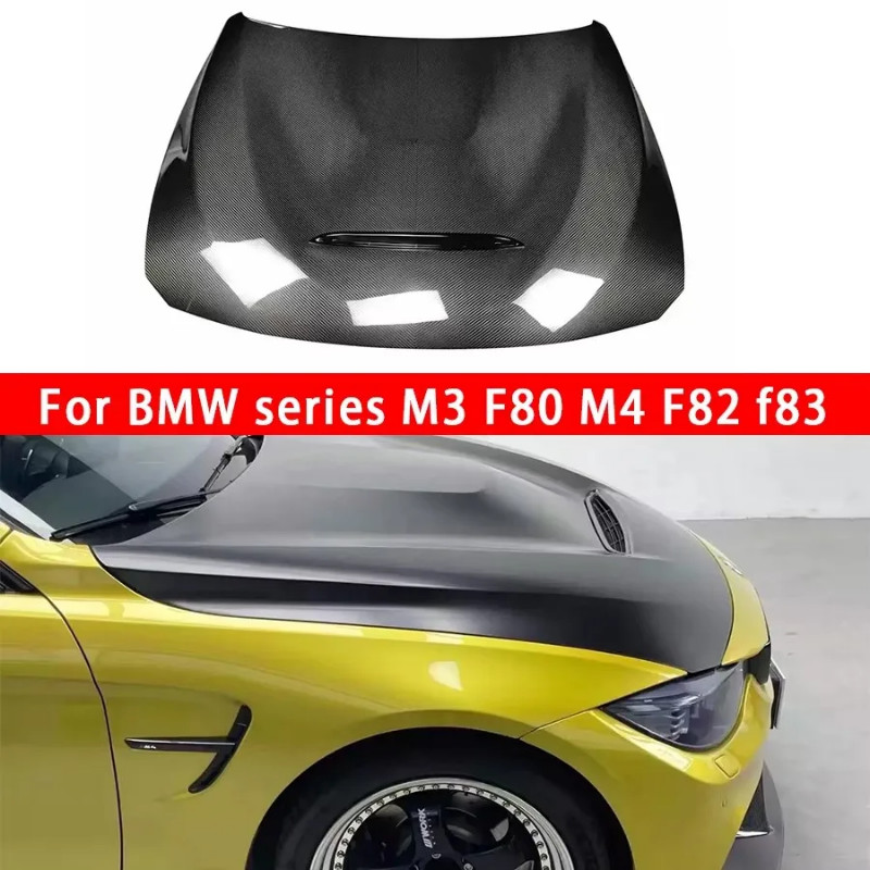 For BMW M3 F80 M4 F82 F83 Carbon Fiber Hood Engine Cover Hood Car Headliner Hood Cover GTS Style 20