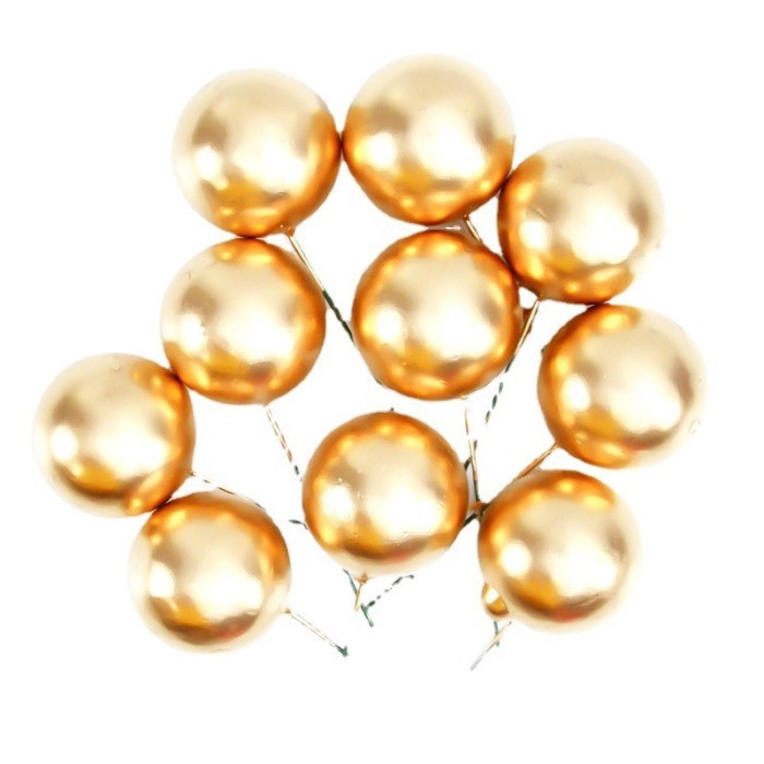 500 ชิ้น Golden Ball เค้กตกแต่ง Golden Ball Silver Ball Birthday Party อุปกรณ์เบเกอรี่ Plug-In อุปกร