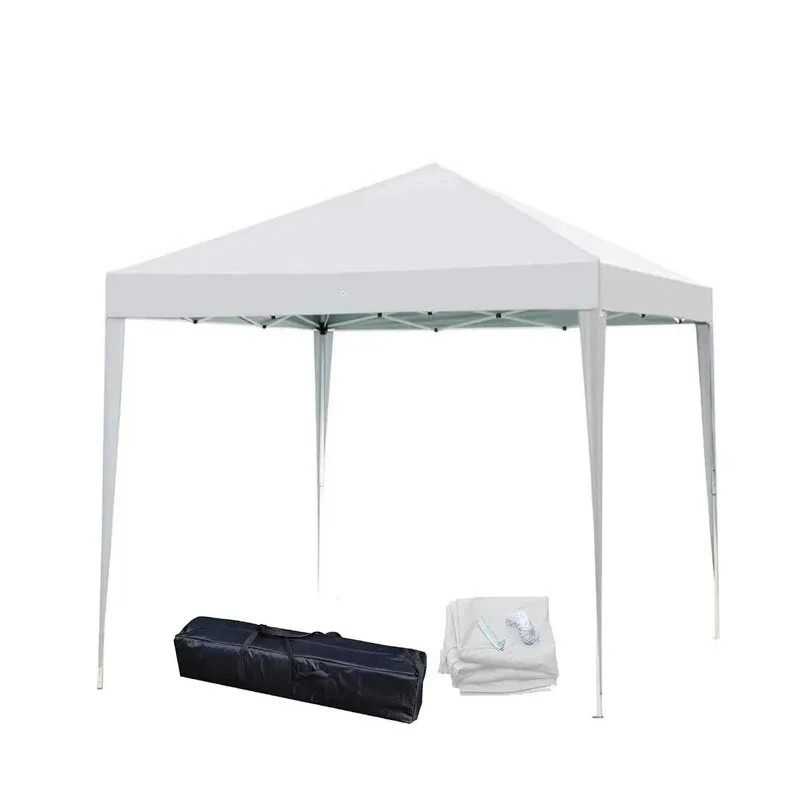 3 X 3m Sun Shelter Pop-Up Canopy With Dressed Legs, Wedding Tent Outdoor Gazebo, White