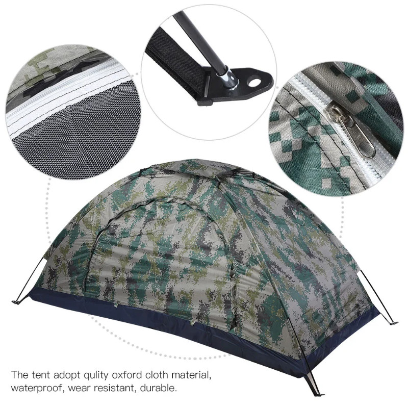Outdoor Camping Tent for Fishing, Camouflage Camping Tent, Windproof Tent, Single Person, Climbing