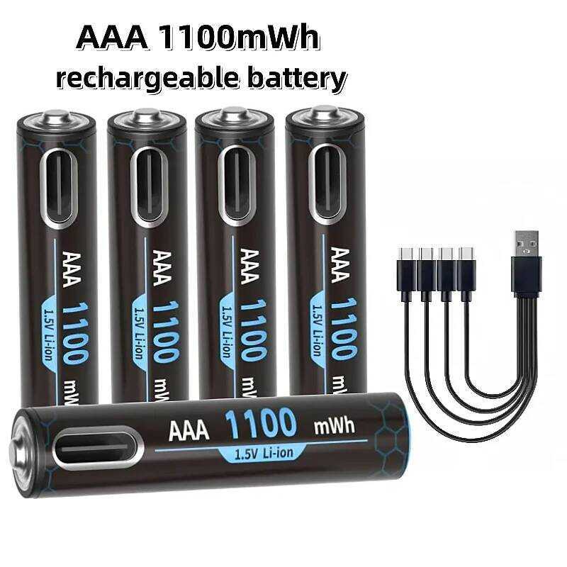 C 1.5V AAA Rechargeable Battery 1100Mwh Type-C USB Lithium Battery For Remote Control Toy Battery W