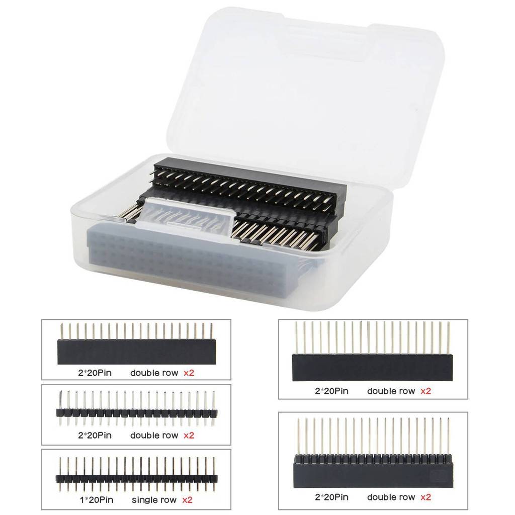8PCS GPIO 2*20 Pin Female Header Kit, 40P Stacking Stackable Female Header สําหรับ Raspberry Pi 4 รุ