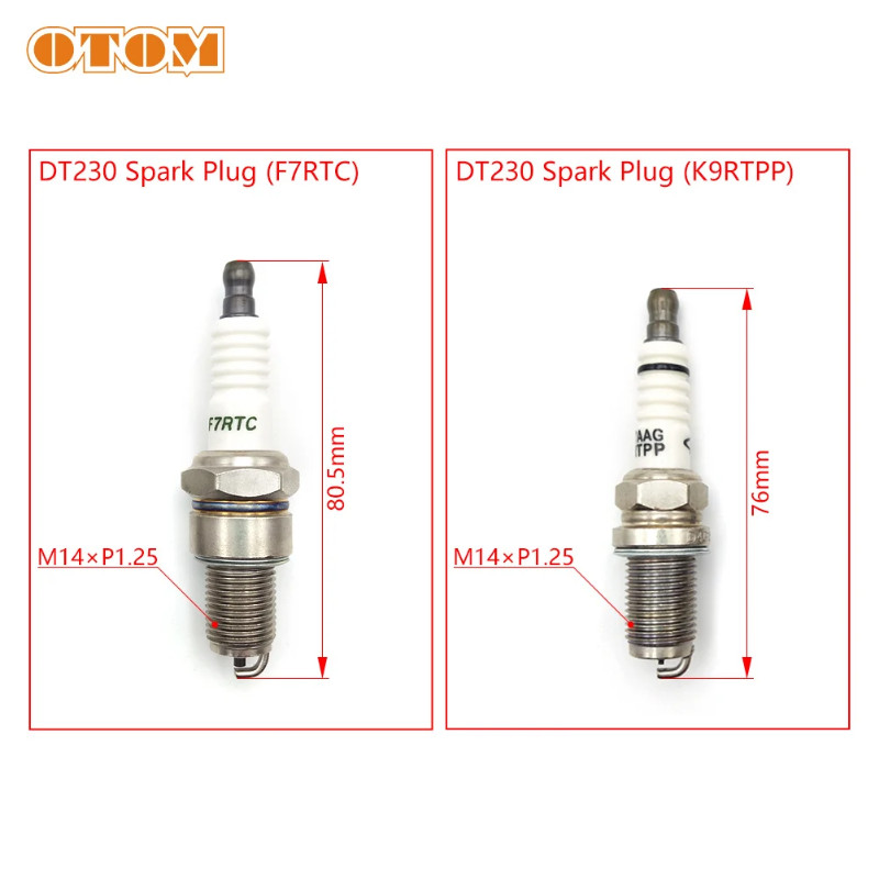 OTOM Motorcycle Spark Plug Ignition Ignite Device F7RTC & K9RTPP For YAMAHA DT230 MT250 2 Stroke En