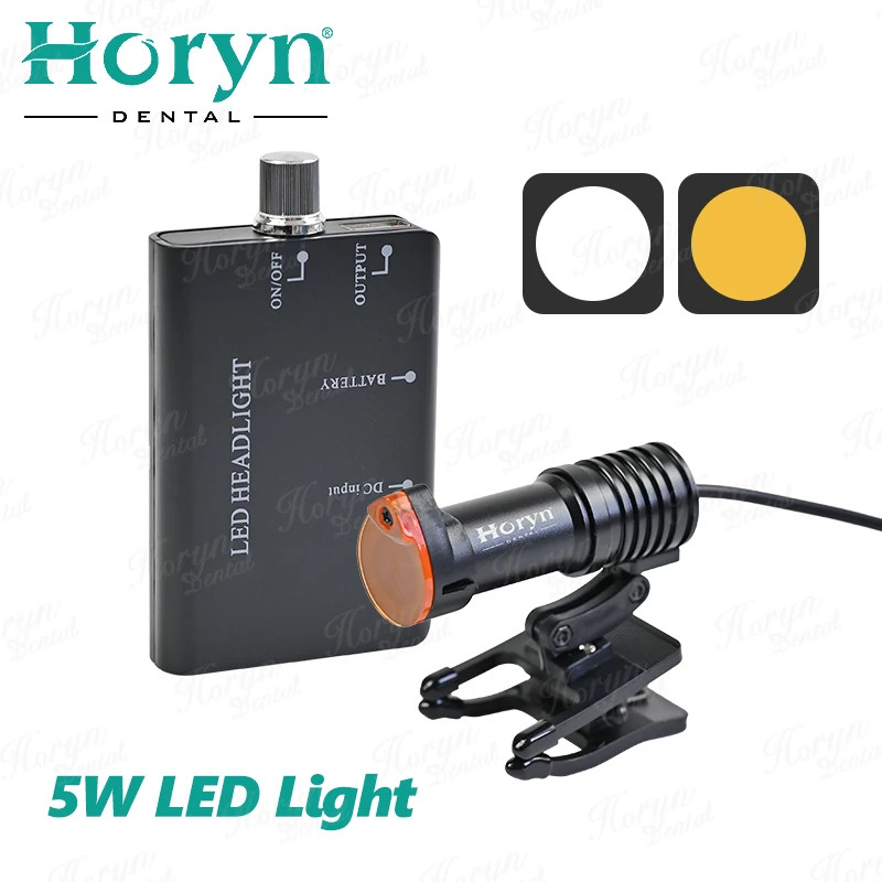 Dental Headlight Headlamp 5W Yellow Filter for Loupes Lab Medical Magnifier Magnification Binocular