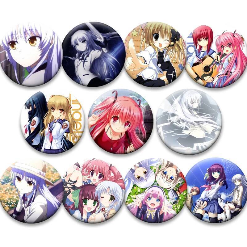 เข็มกลัดอะนิเมะแองเจิลเต้น พินลาย KANADE YUSA จาก TACHIBANA สำหรับตกแต่งกระเป๋าเป้และเสื้อผ้า