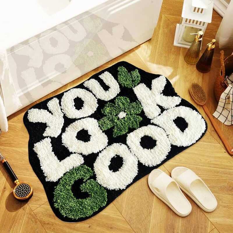C C You Look Good Bath Rug, Fun Bathroom Rug,Black Bathroom Rugs Cool Rugs Fom Non Slip Microfiber