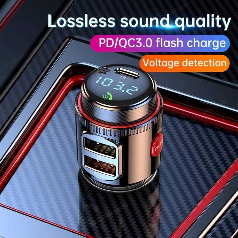 C Pd30w+Qc 3.0 Bluetooth-Compatible 5.4 FM Transmitters Car Radio Wireless Hands-Free Phone Call Mp