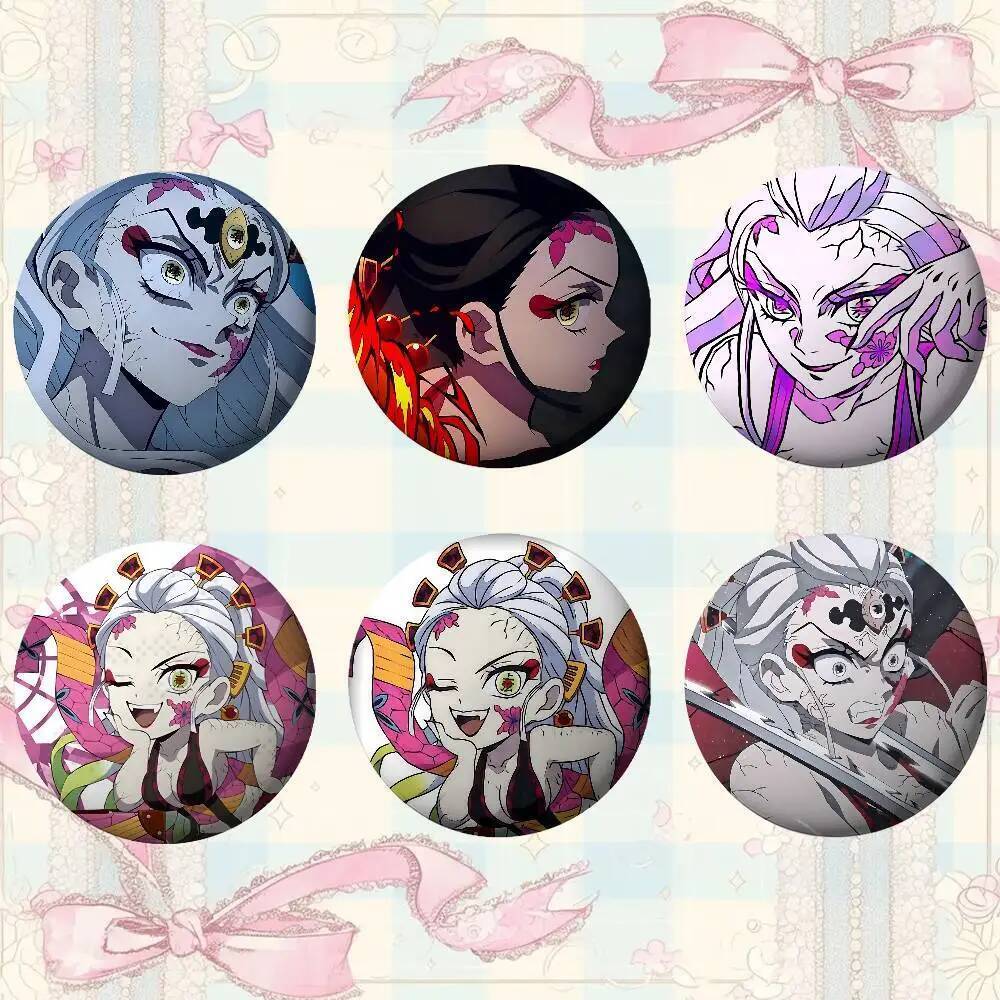 อะนิเมะการ์ตูน Gyutaro & Daki เข็มกลัดเครื่องประดับสไตล์ Pins ประณีตรอบ Badge กระเป๋าอุปกรณ์เสริมของ