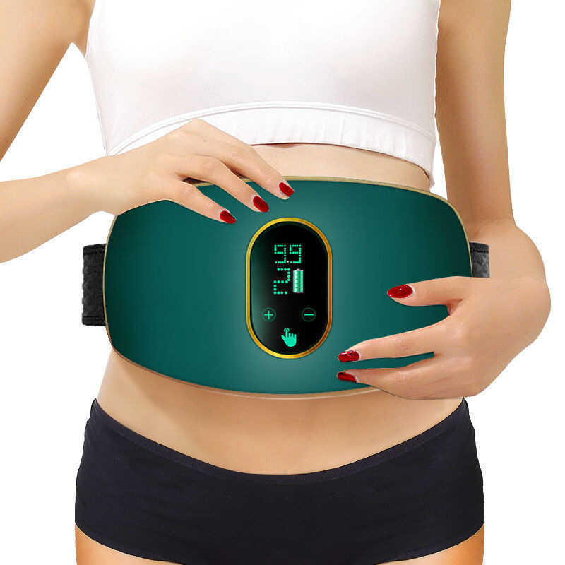 ความร้อน Vibrating นวดเข็มขัดฟิตเนส Abdomen Rubbing Device Abdomen Massager Belly Handy เครื่องมือเข