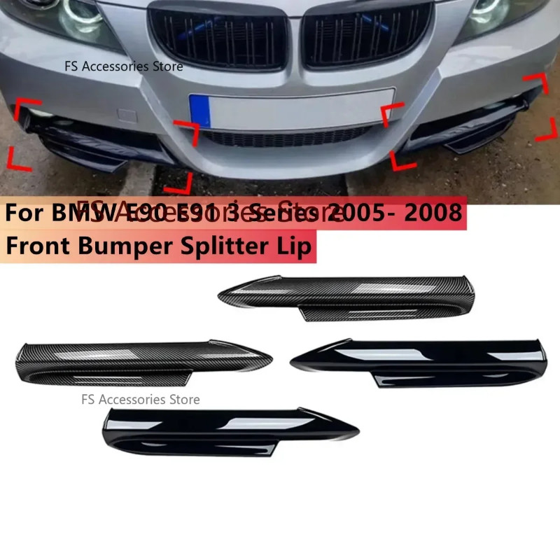 Pair Car Front Bumper Splitter Lip Canard Trim  For Bmw 3 Series E90 E91 M-Tech Sedan 4 Door 320i 3