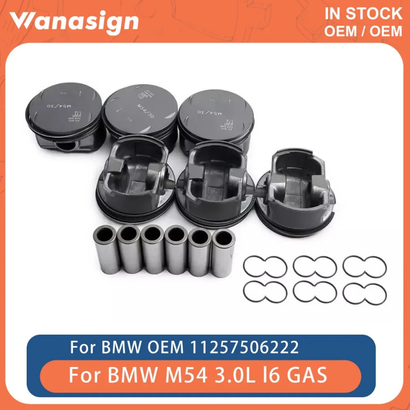 Engine Pistons & Rings Set STD Fit 3.0 L For BMW 330i 530i X5 Z4 E46 E53 E60 E85 M54 M54B30 3.0L l6