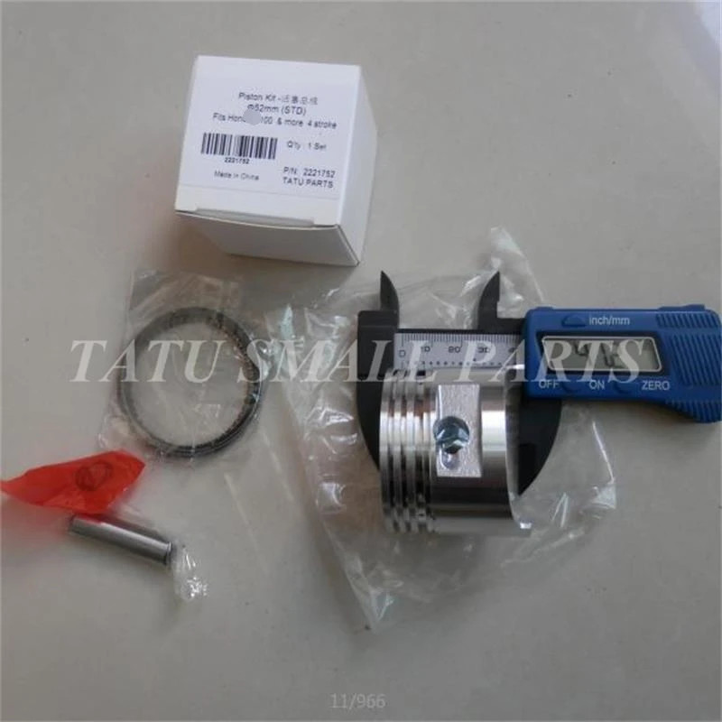G100 PISTON KIT 52MM FOR HONDA GV100K1 G100VK2 WATER PUMP CYLINDER HEAD RINGS PIN CLIPS ASSEMBLY 13