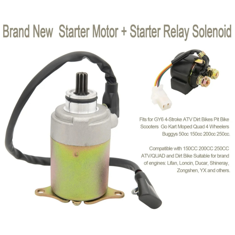 9 teeth GY6 Starter for GY6 4-Stroke Engine 150cc 125cc 50cc 200cc 250cc Compatible with 4 Wheelers
