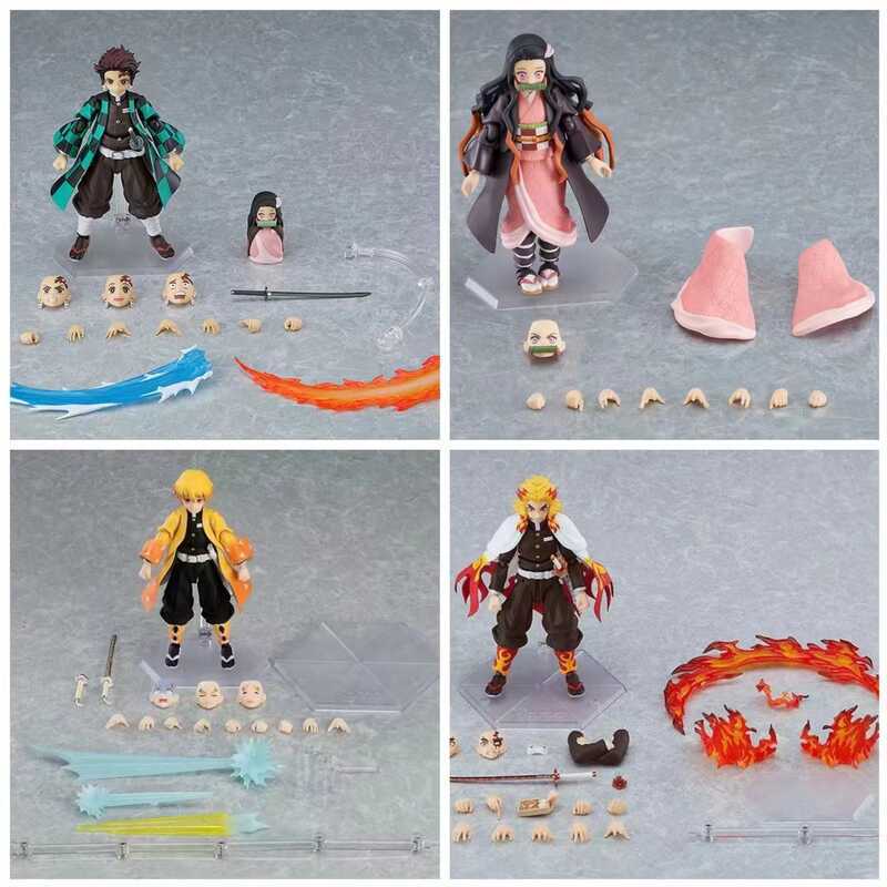 Demon Slayer Figma Nezuko Kamado Tanjiro ภรรยาของฉัน Zenitsu Yanzhu Hands-on Model