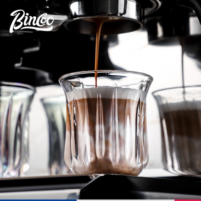 Bincoo ถ้วยกาแฟแก้ว Australian White Cup Latte Cup Simple Retro Dirty Coffee Cup Special Creative Co